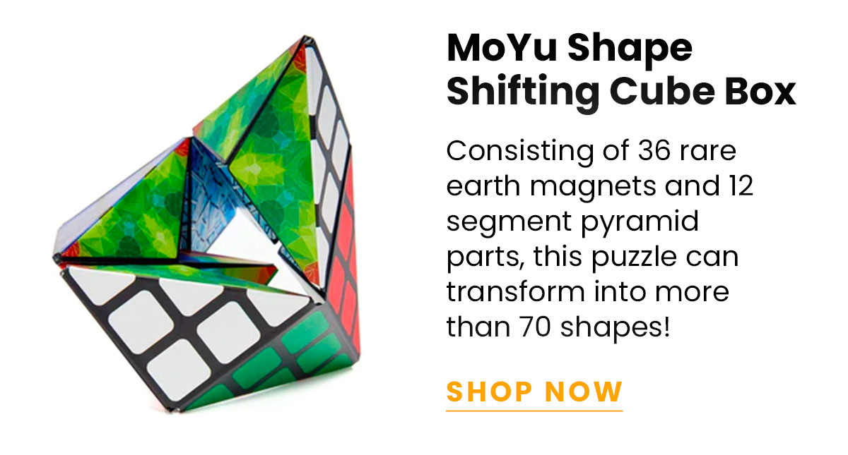 MoYu Shape Shifting Cube Box | Consisting of 36 rare earth magnets and 12 segment pyramid parts, this puzzle can transform into more than 70 shapes!| SHOP NOW