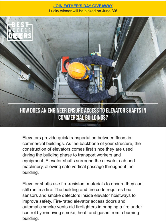 Best Access Doors How Does An Engineer Ensure Access to Elevator