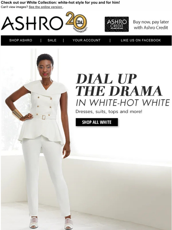 Ashro clearance white suits