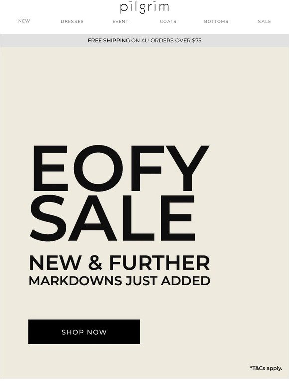 EOFY SALE STARTS NOW 🎉 — New & further markdowns added!