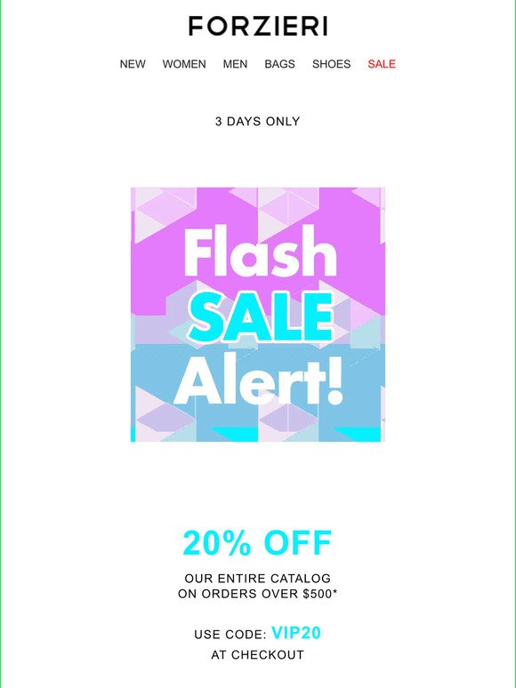 ⚡ Flash Sale Alert: Get a 20% Off our entire catalog for 3 Days Only!