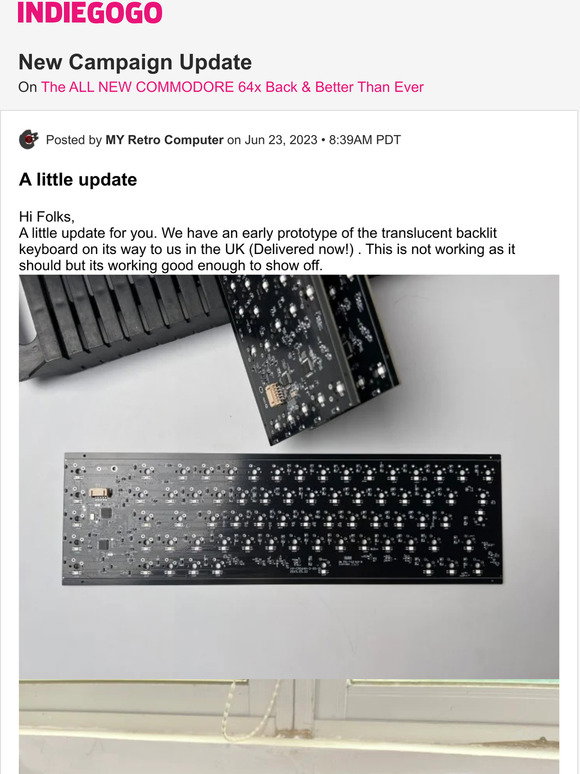 Indiegogo: 📢 Update #12 from The ALL NEW COMMODORE 64x Back & Better ...