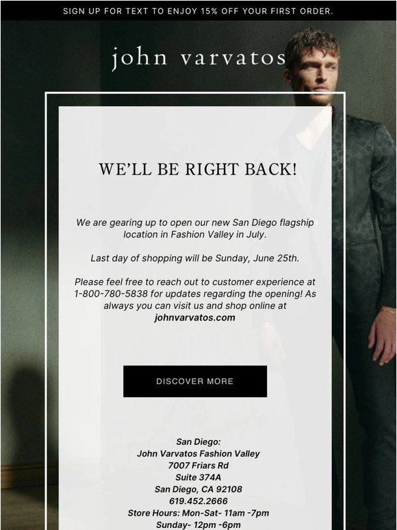 Our San Diego Fashion Valley Flagship is Relocating!