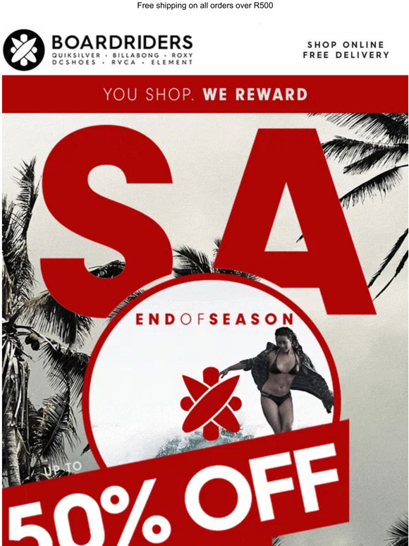 END OF SEASON SALE…up to 50% OFF. SHOP NOW
