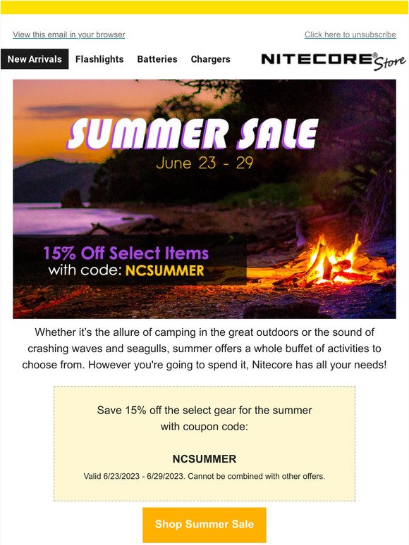 Spend Summer with Us!🏕️15% off New Nitecore Outdoor Gear
