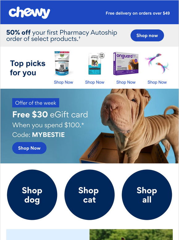 Chewy $20 off Your First Order of $49 or More PLUS Free Shipping  Coupon−𝗜𝗻𝘀𝘁𝗮𝗻𝘁 𝗗𝗲𝗹𝗶𝘃𝗲𝗿𝘆