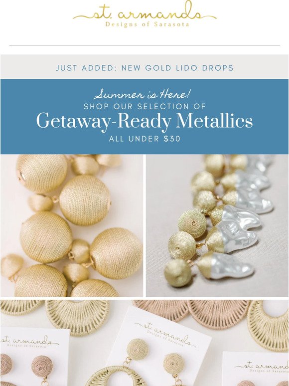 NEW Gold Lidos + Metallics are back!