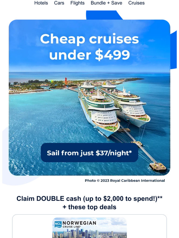 Priceline OMG! Cruises from 37/night Milled