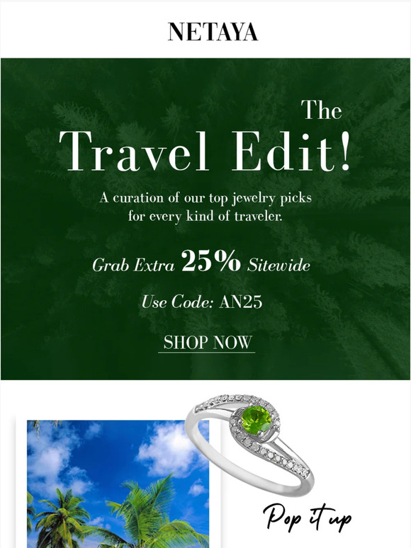 Netaya Jewlery Jewelry For Your Next Destination? Milled