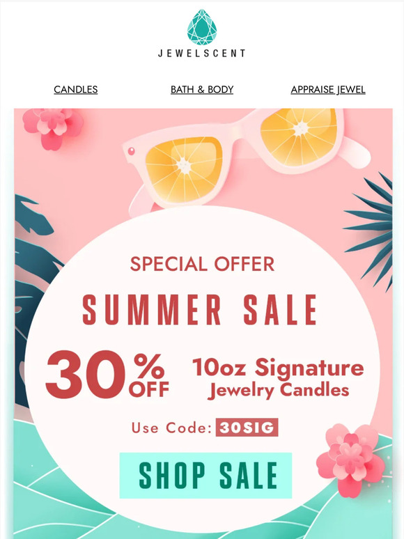 Summer Sale! Get 30% OFF on 10oz Jewelry Candles