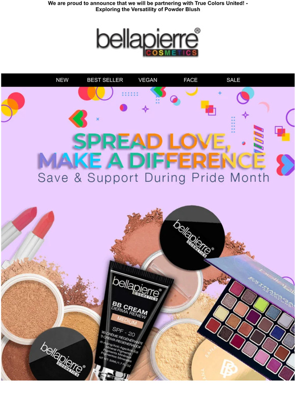 Spread Love, Make A Difference! Save & Support During Pride Month - Bellapierre Cosmetics USA