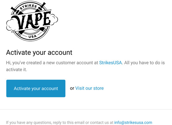 Customer account activation