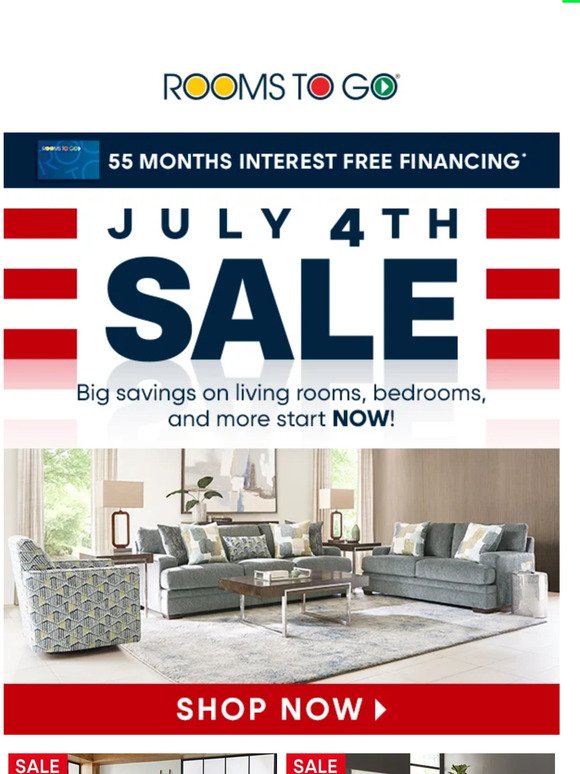 Huge savings at the July 4th Sale start today!