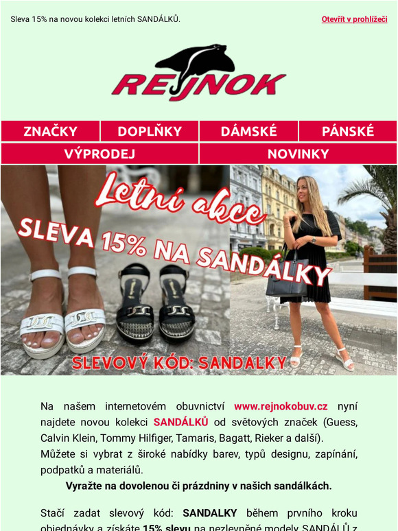 Jedinečná nabídka 🥳Sleva 15% na novou kolekci sandálků😍