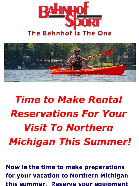 Reserve your rentals now for your visit to Northern Michigan this summer. Save your group the hassle of searching for Bike, E-Bike, Kayak. SUP rentals