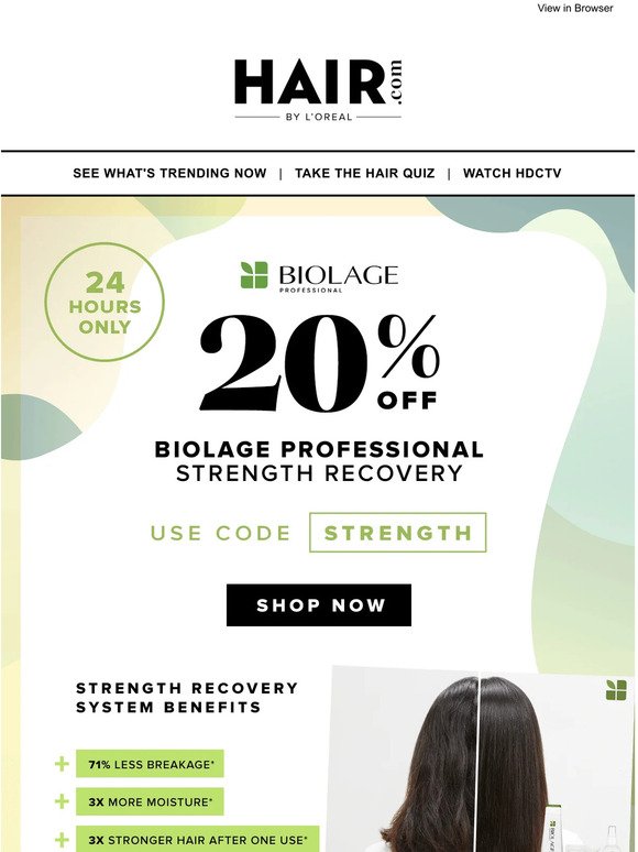 20% Off Biolage Strength Recovery