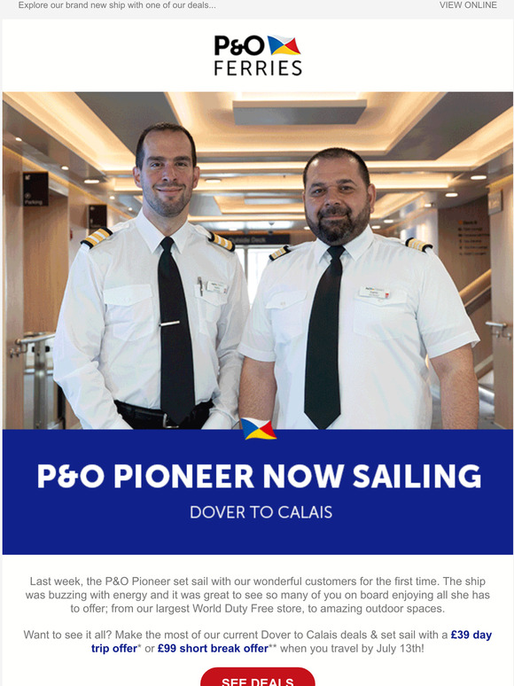 P&O Pioneer now sailing! 😍