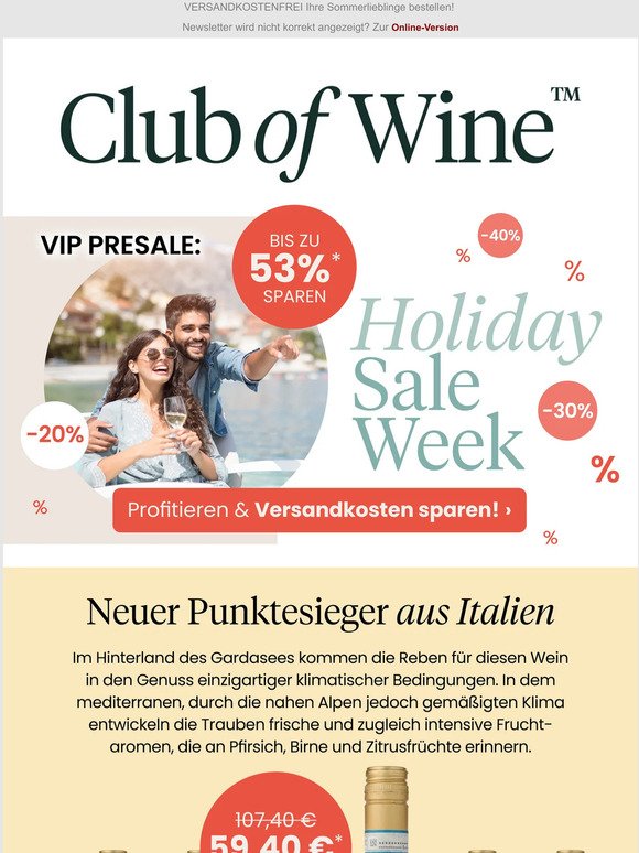 VIP Presale: Bis zu 53% sparen in der HOLIDAY Sale Week! 🎉