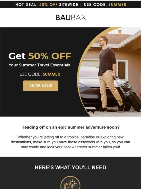 Half-Price Vacation: 50% OFF On Your Travel Essentials