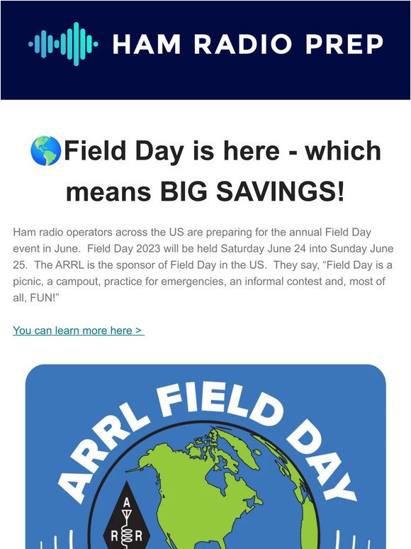 🌍FIELD DAY is here! SAVE $$ on Ham Radio Classes