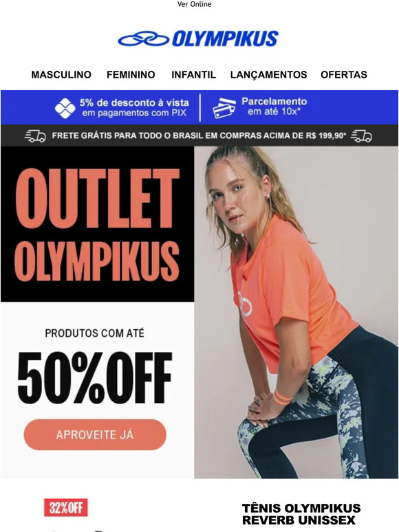 Já aproveitou o OUTLET até 50% OFF? ﻿🛒