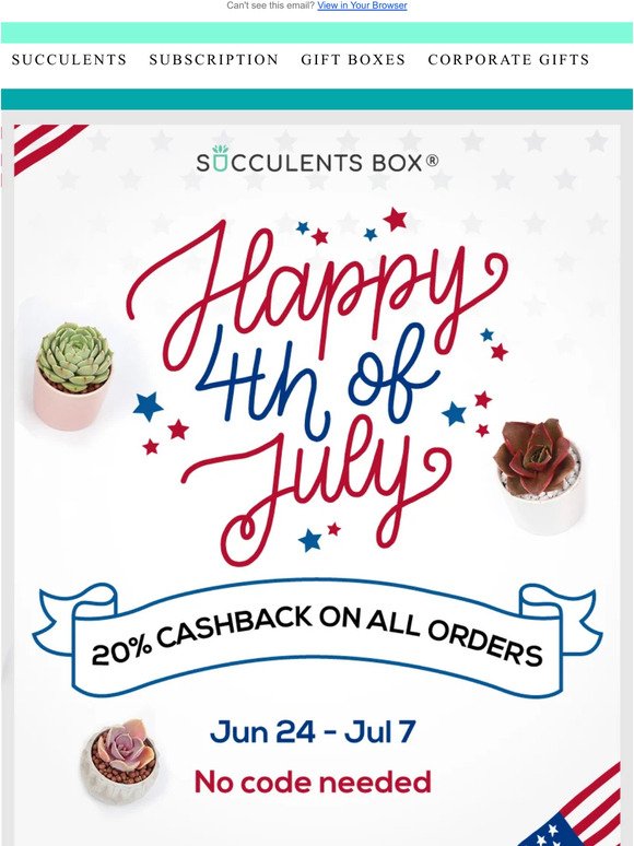 July 4th Savings: Get 20% Cashback on Everything