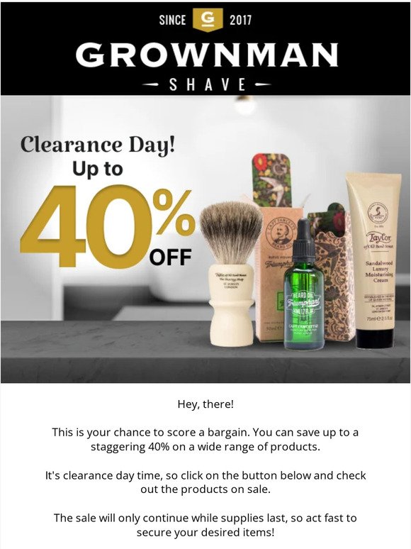 Get up to 40% OFF Clearance Day Products