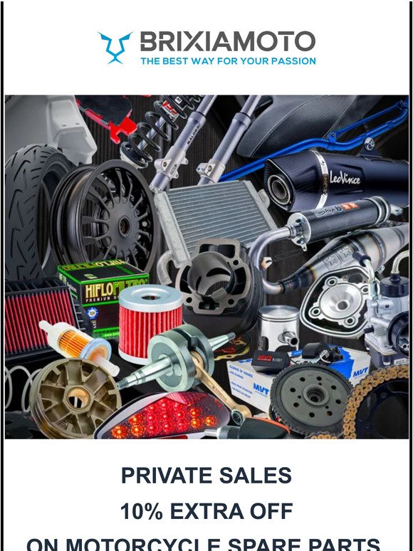 Coupon for your motorcycle.: 10% EXTRA OFF on Spare Parts.