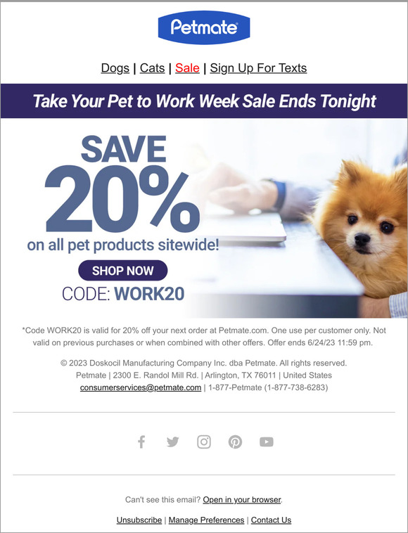 Bring Your Pet To Work Week Sale Ending Soon