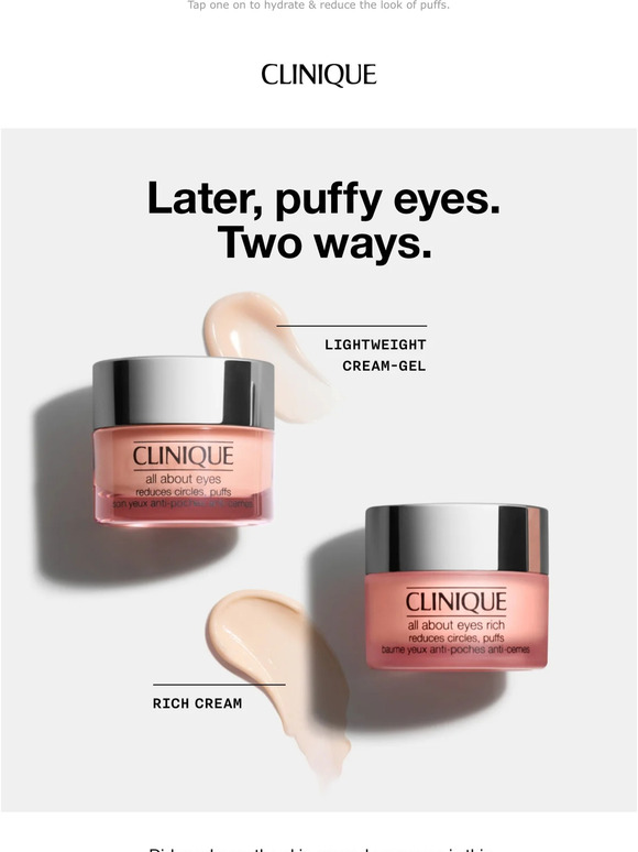 Clinique Two refreshing eye creams for summer. Milled