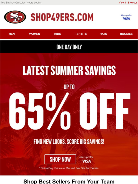 San Francisco 49ers Team Shop: 49ers Gear On Sale! Up to 65% Off