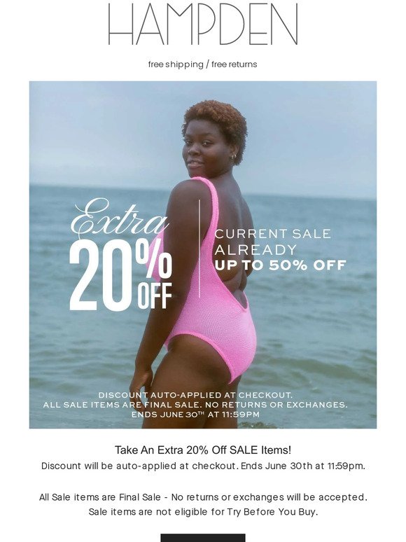 Take An Extra 20% Off SALE