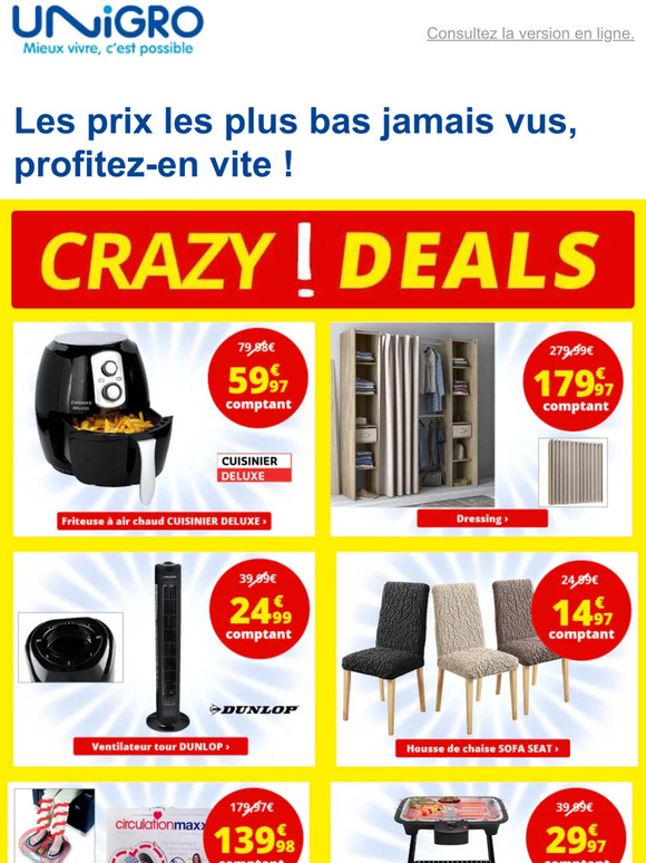 Réductions jusqu’à -50 % sur une sélection d’articles phares