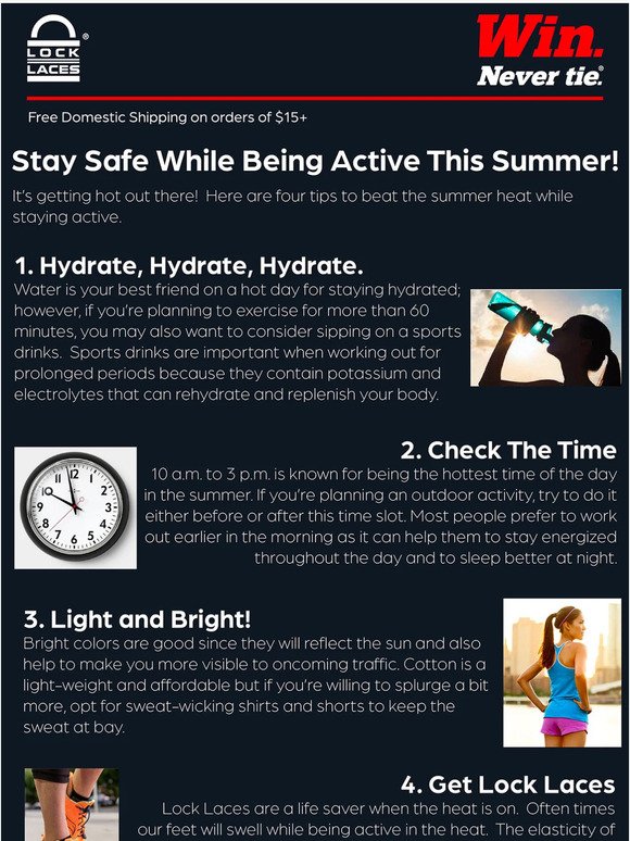 Stay safe while being active this summer. ☀️