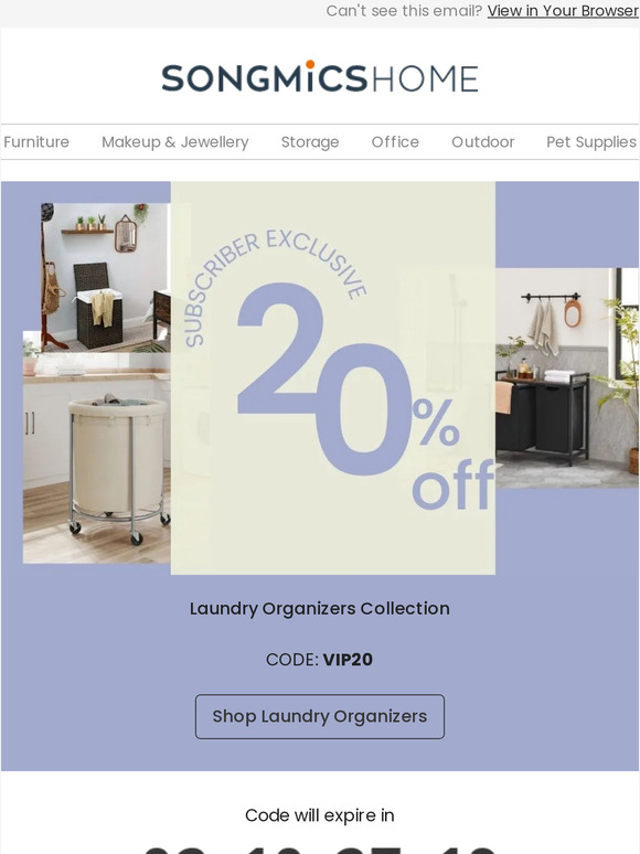 Laundry Day Save: 20% Off Laundry Organizers 🚨