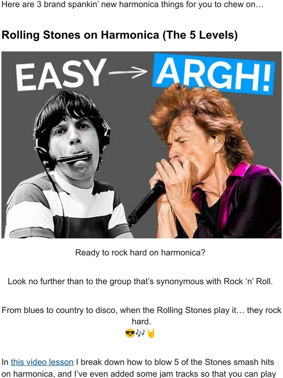 Harmonica Lessons From Rolling Stones on Harmonica (The 5 Levels) Milled