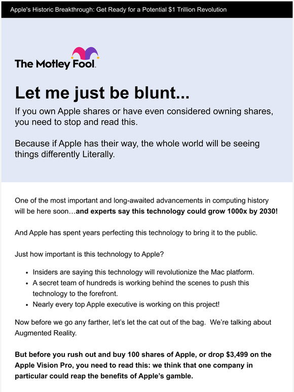 The Motley Fool The Pennsylvania Company Powering Apple's AR Dreams