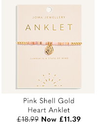 Pink Shell Gold Heart Anklet