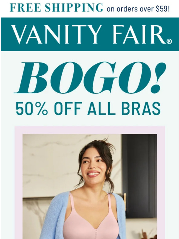 BOGO 50% off all bras + 5 for $50 panties