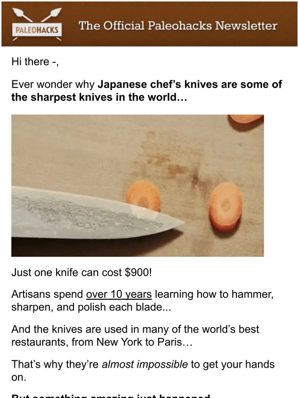 sharpest Chef knife: 75% off