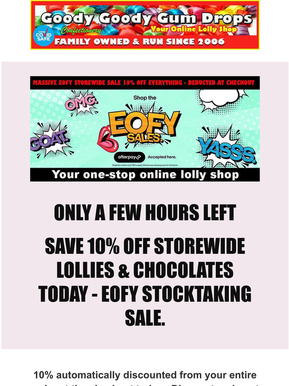 Only a few hours left - Sunday 10% Off SALE - EOFY 10% OFF Special SALE