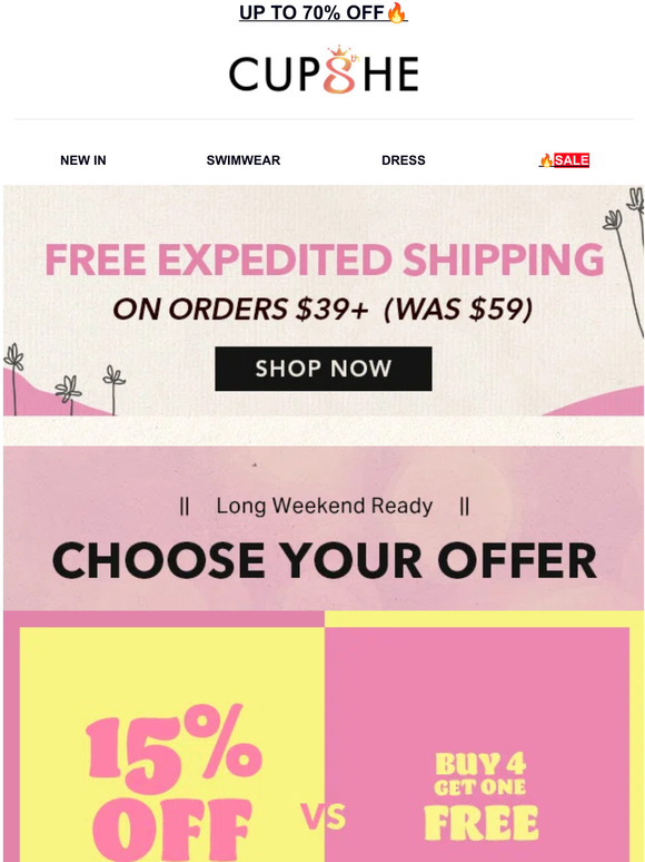 CUPSHE What's Better Than One Offer? TWO 🎊 Milled