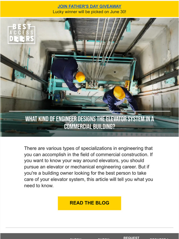 Best Access Doors What Kind of Engineer Designs the Elevator System in a Commercial Building