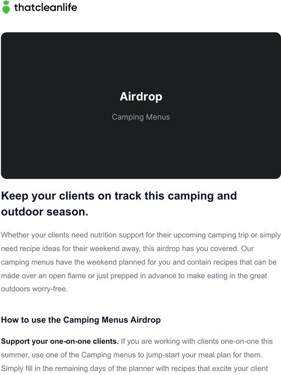 Airdrop: Camping Menus ⛺