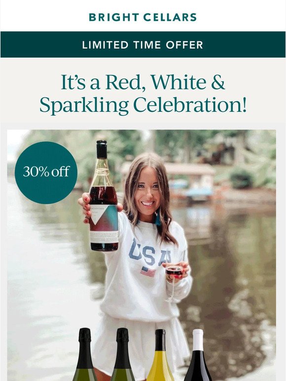 30% off Red, White & Sparkling Wine 🇺🇸
