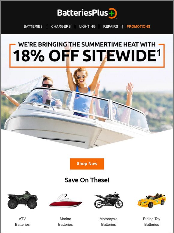 Sizzling summertime sitewide savings!