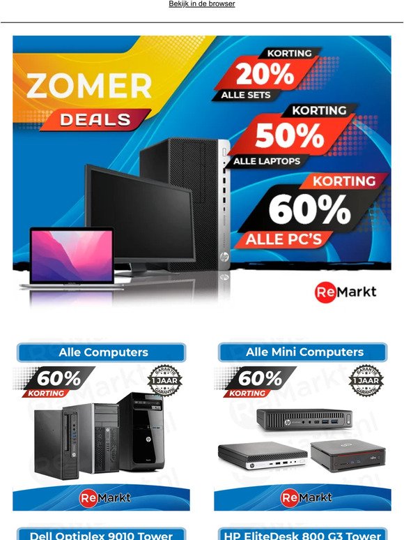 Zomer Deals! Alle PC's 60% korting! 🤩