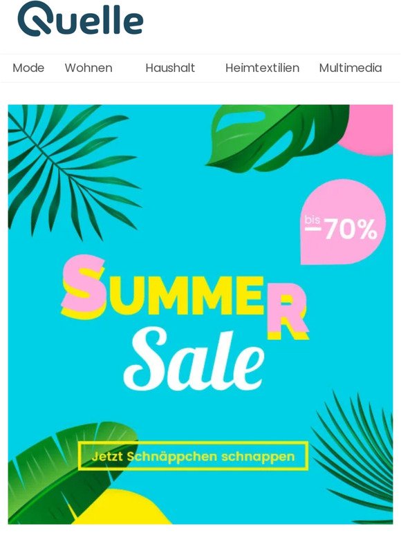 Summer Sale: Entdecken Sie Schnäppchen bis zu 70% reduziert