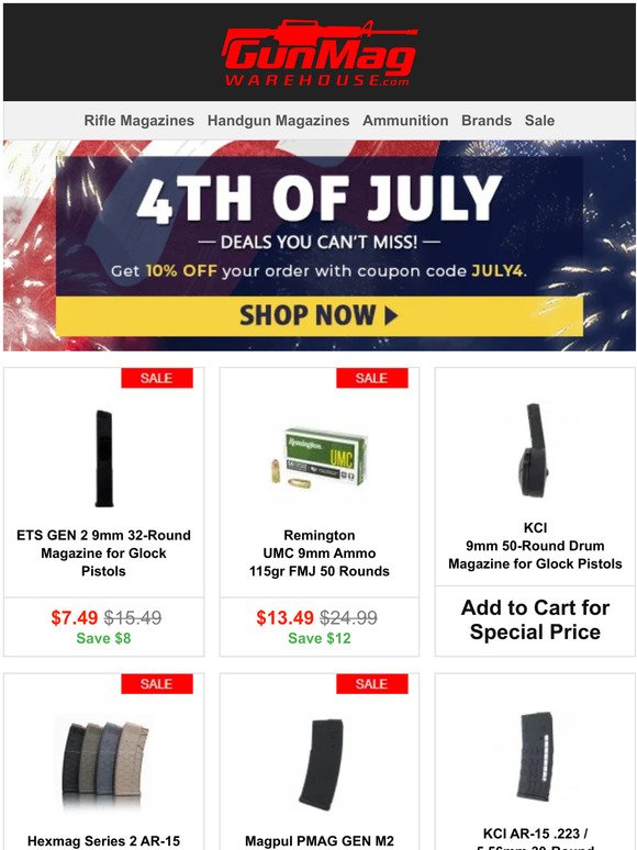 4th Of July Sale Starts Today! | Remington UMC 115gr 9mm For $13.49
