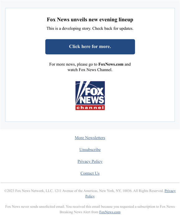 Fox News Fox News unveils new evening lineup Milled